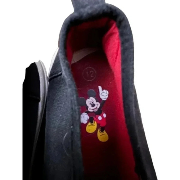 Disney Mickey Mouse Youth Canvas Upper Round Toe Slip-On Sneakers Black Size 12 - Picture 4 of 7